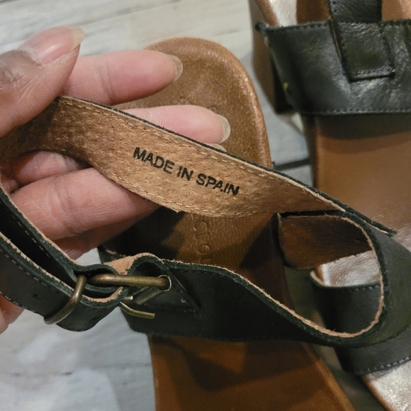 Musse & Cloud Leiza black Leather Platform Sandals Women's US 9 Made in Spain - Picture 4 of 14